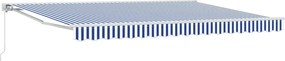 vidaXL Copertină retractabilă manuală Albastru și Alb 4,5 × 3,5 m