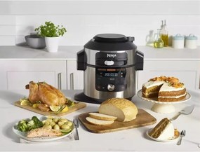 Resigilat: Multicooker Ninja Foodi MAX OL650EU, 1460W, 7,5 l, 12in1, SmartLid, Strat antiaderent, Multifunctional, Inox/negru