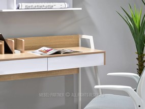 Masă PC Richiel (stejar + alb). 1109842