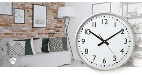 Ceas de perete Nedis CLWA016PC38AL d. 38 cm 1xAA alb