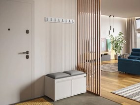 Mobilier pentru hol 80 + 2 buc. panouri tapițate de perete Pag 40x30 Karline (Alb + gri). 1070211