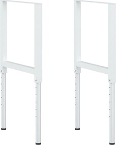 vidaXL Cadre banc lucru reglabile, 2 buc., gri, 55x(69-95,5) cm, metal