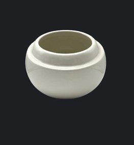 Vaza   Ghiveci Alb-Olive (20cm diametru, 14cm inaltime)