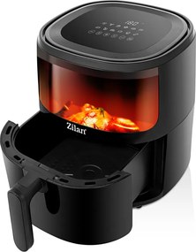 Friteuza Zilan ZLN9983 tip air fryer, 1500W, capacitate 5L, temperatura maxima 200 grade, Negru