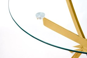 Masa rotunda sticla Raymond transparent/auriu ø100/h73 cm