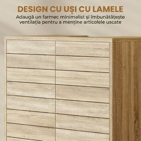 HOMCOM Dulap Sub Lavoar, Baie cu Raft Reglabil, Design Push-to-Open | Aosom Romania
