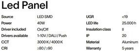 Panou LED PANEL 3000K CRI80 249711 IDL