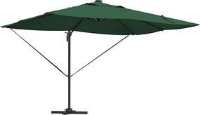 vidaXL Umbrelă de soare Verde 352 x 251 x 265 cm Poliester și Aluminiu