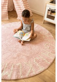 Covor pentru copii roz deschis lavabil/țesut manual din bumbac ø150 cm ABC Vintage Nude – Lorena Canals
