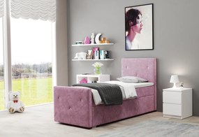 Supermobel Pat tapitat boxspring LILY + topper, 100x200, riviera 62, stanga