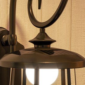 Outsunny Lot de 2 lampe murale aplici solare LED pentru exterior IP44 16,5x25,5x41cm negru | Aosom Romania