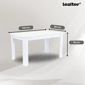 Set de masă Leon 4+1 alb-bej