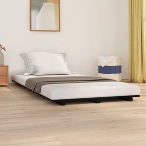 824592 vidaXL Cadru de pat, negru, 90x190 cm, lemn masiv de pin