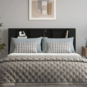 Tablie de pat cu dulap, negru, 180x18,5x104,5 cm Negru, 1