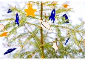 Set 8 decorațiuni de Crăciun din lemn Spira Medium