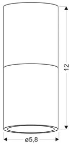 Plafonieră TUBA 1xGU10/50W/230V negru