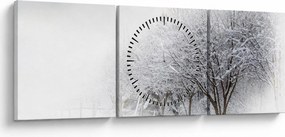 Tablou - Aleea de iarnă (cu ceas) (90x30 cm)