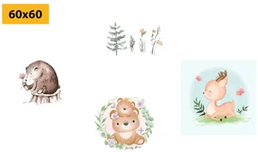 Set tablouri animăluțe în culori delicate