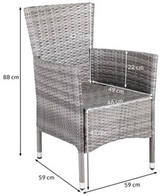 Deuba Fotoliu ratan 2 buc - perne gri/antracit