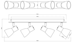 Spot CLAUDE 4xE14/40W/230V negru/lemn Globo 54307-4W