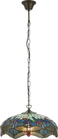 Endon 112195 - Lustră pe lanț Tiffany DRAGONFLY 1xE27/60W/230V Ø 41 cm