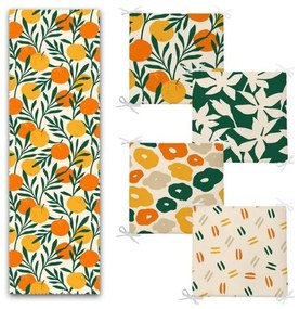 Set napron de masă și perne de scaun 5 buc. Orange – Mila Home