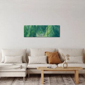 Tablou - Conifere pictate (cu ceas) (90x30 cm)