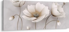 Tablou cu florile albe (120x50 cm)