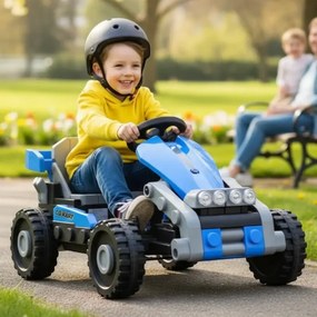 Kart Electric 2-in-1 NOVOKIDS TransformX, transformabil in masinuta electrica copii, baterie 24V, 2 motoare 380W, Roti EVA, Lumini LED, Muzica,