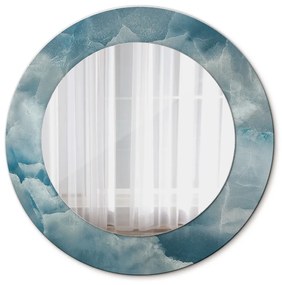 Oglinda rotunda imprimata Marmură albastră onyx