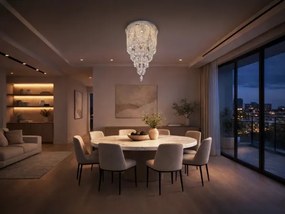 Lampă de tavan cu cristale MAJURO LED/30W/230V Ø 40 cm crom lucios + telecomandă