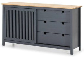 Comodă din lemn Marckeric Bruna, gri