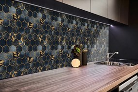Panou decorativ pvc Frunze și hexagoane