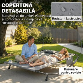 Outsunny plajă balcon parasolar dublu matrimonial | Aosom Romania