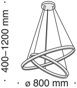 Lustră LED pe cablu Maytoni MOD058PL-L74BS3K RIM LED/88W/230V d. 80 cm auriu