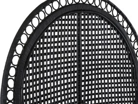 Fotoliu de exterior negru, din rattan, Regalys