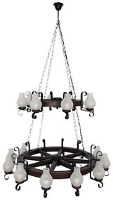 Candelabru rustic fabricat manual din lemn Roata 20L