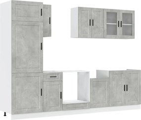 vidaXL Set dulapuri de bucătărie 8 piese „Kalmar” gri beton Lemn