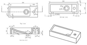 Chiuvetă mică pentru WC neagră din piatră 38x14 cm Blok – Sapho