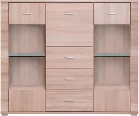 Comoda GRAND tip 8, stejar sonoma, PAL, 140x39x118 cm