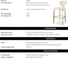 Scaun de bar elegant design LUX, Bar Stool Dorrego
