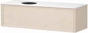 Set dulap baza suspendat KolpaSan Orphia 1 sertar 120 cm finisaj light grey cu blat Kerrock