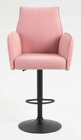 HR280W Scaun Roz Pudra Boucle cu Bază Neagră