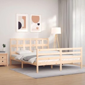 3194836 vidaXL Cadru de pat cu tăblie, king size, lemn masiv