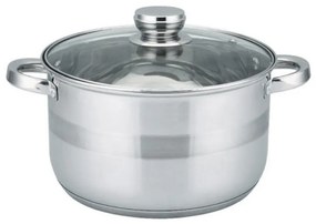 Oala cu capac Rosberg Premium RP51210M20, 20 cm, 3.9 L, Inductie, Inox