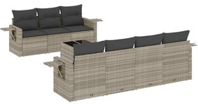 3252269 vidaXL Set mobilier de grădină cu perne, 8 piese gri deschis poliratan