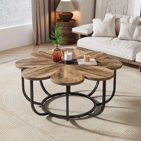 MAI21 - Masuta de cafea, 100 cm, masa living, stil industrial - Maro - Negru