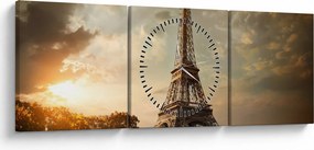 Tablou - Turnul Eiffel. Paris, Franța (cu ceas) (90x30 cm)
