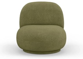 Fotoliu verde cu tapițerie din stofă bouclé Chuck – Micadoni Home