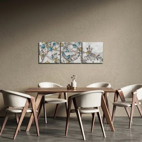 Tablou - Pe creangă - abstract (cu ceas) (90x30 cm)